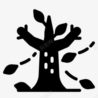 秋天大树叶图标图标