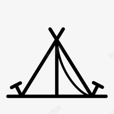 露营住宿帐篷图标图标