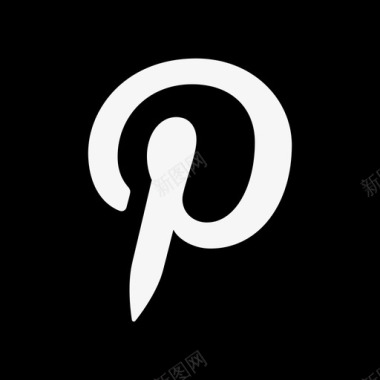 Pinterest实心社交媒体徽标填充图标图标