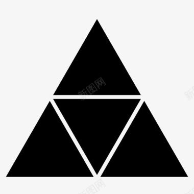 等边三角形形状实心图标图标