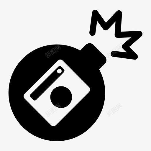 炸弹摄像头手机图标svg_新图网 https://ixintu.com 手机 摄像头 摄像头字形 炸弹 社交