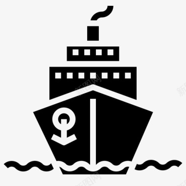 游船固体运输船图标图标