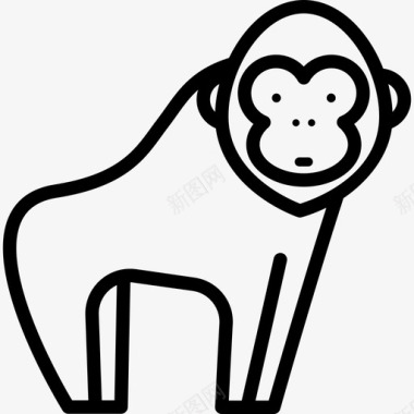 大猩猩森林动物直系图标图标
