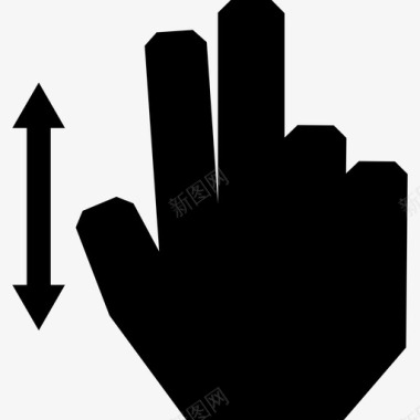 两个手指垂直滑动触摸手势图标图标