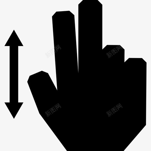 两个手指垂直滑动触摸手势图标svg_新图网 https://ixintu.com 两个手指垂直滑动 触摸手势