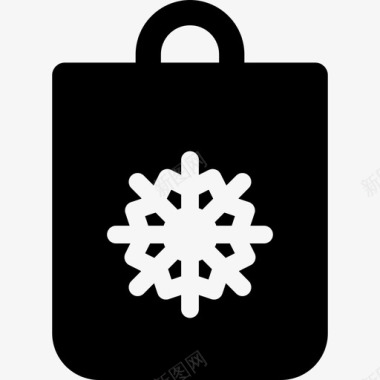 圣诞购物袋圣诞节节日实心填充图标图标