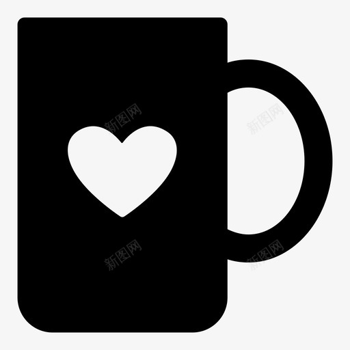 心杯饮料咖啡图标svg_新图网 https://ixintu.com 咖啡 心杯 杯子 爱情 饮料