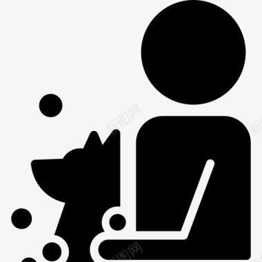 洗狗动物狗和训练图标图标