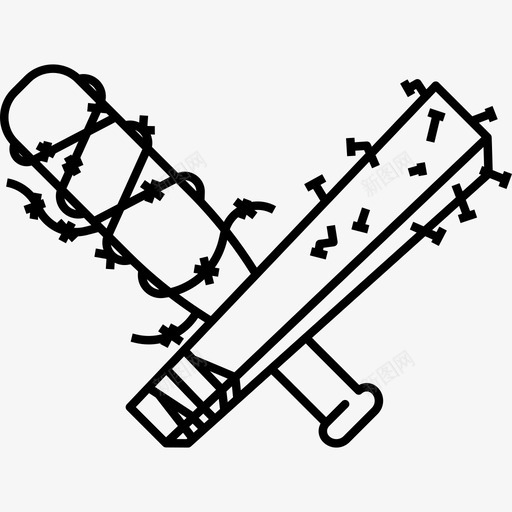 棍子武器古董纹身图标svg_新图网 https://ixintu.com 古董纹身 棍子 武器