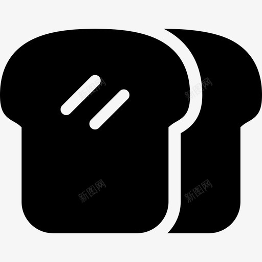 两个面包烤面包面包店填充图标svg_新图网 https://ixintu.com 两个面包烤面包 面包店填充