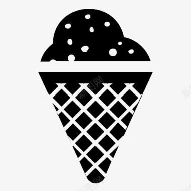 三勺冰淇淋蛋卷冰淇淋勺图标图标