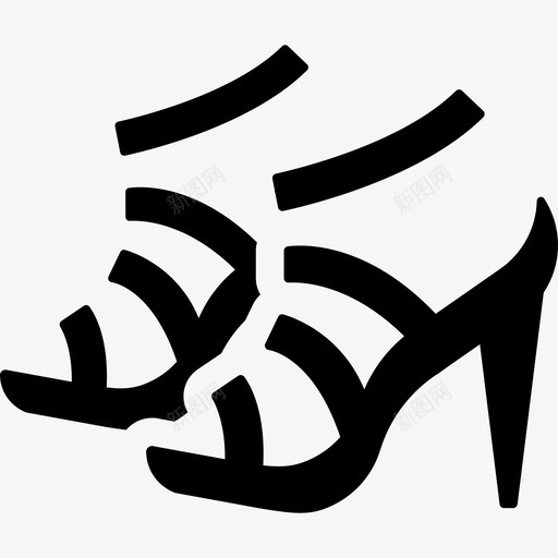 高跟凉鞋时尚服装偶像图标svg_新图网 https://ixintu.com 时尚 服装偶像 高跟凉鞋