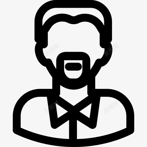 留胡子的男人头像包直系图标svg_新图网 https://ixintu.com 头像包 留胡子的男人 直系