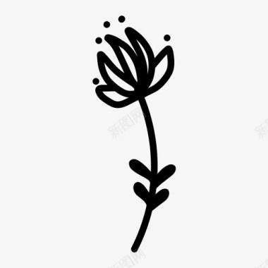 花卉涂鸦手绘图标图标