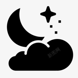 夜间多云符号图片