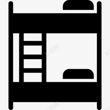 双层床家具填充图标图标