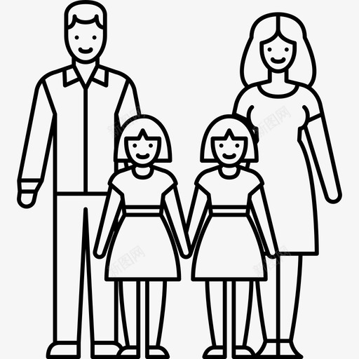 已婚夫妇有一对双胞胎女孩人家庭是直系的图标svg_新图网 https://ixintu.com 人 家庭是直系的 已婚夫妇有一对双胞胎女孩
