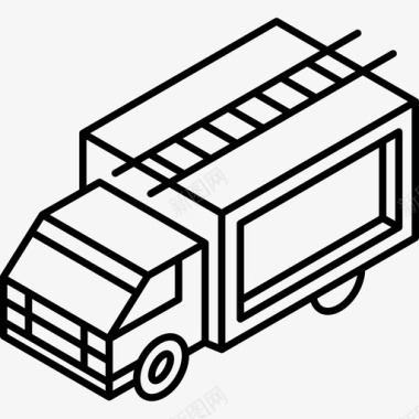 卡车运输等距运输图标图标
