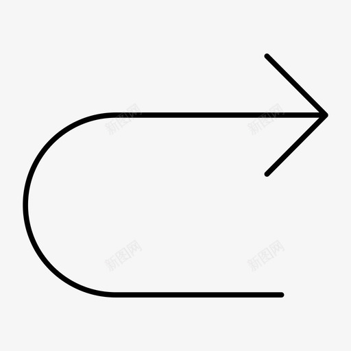 重做直线右转图标svg_新图网 https://ixintu.com u形转弯 右转 撤消 直线 重做