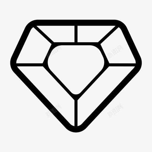 钻石石宝石图标svg_新图网 https://ixintu.com 宝石 钻石石