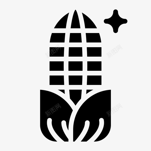 玉米谷类食品素食图标svg_新图网 https://ixintu.com 玉米 素食 谷类食品 野餐固体