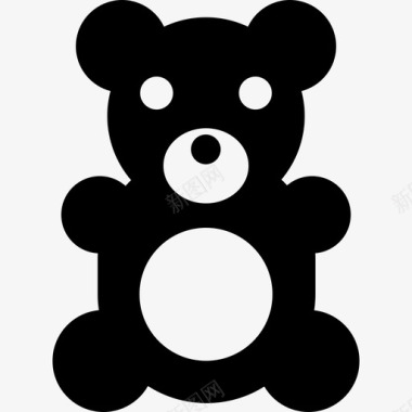 熊动物婴儿淋浴图标图标