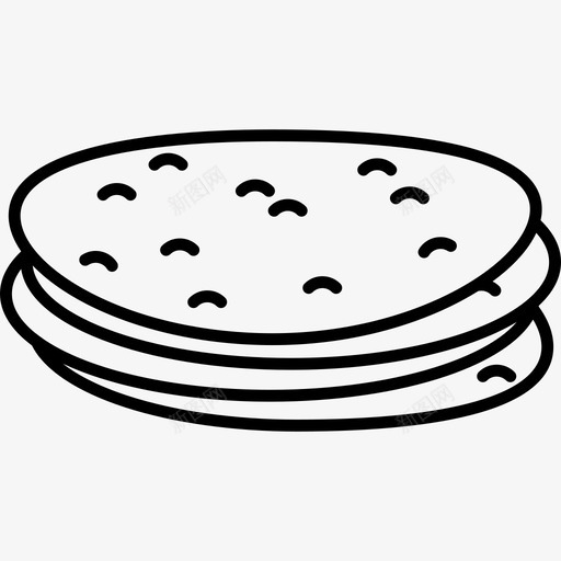 查帕蒂食物印度菜图标svg_新图网 https://ixintu.com 印度菜 查帕蒂 食物