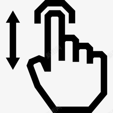 一个手指垂直拖动触摸触摸手势轮廓图标图标