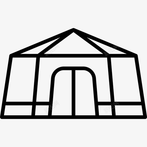 蒙古包建筑群直线型图标svg_新图网 https://ixintu.com 建筑群 直线型 蒙古包