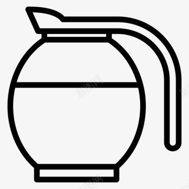 咖啡壶饮料圆形图标图标