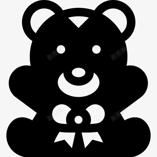 熊动物情人节填充图标svg_新图网 https://ixintu.com 动物 情人节填充 熊