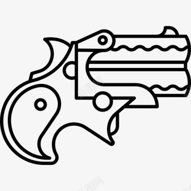 枪武器古董纹身图标图标