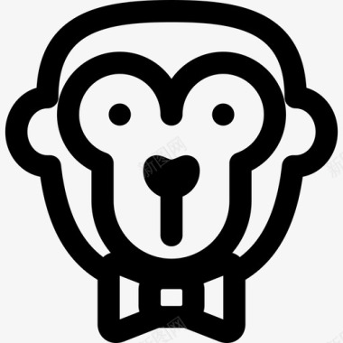 猴子动物马戏团的直系动物图标图标