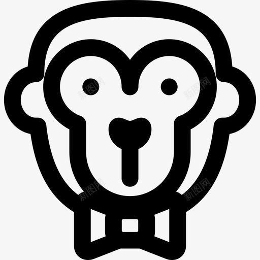 猴子动物马戏团的直系动物图标svg_新图网 https://ixintu.com 动物 猴子 马戏团的直系动物
