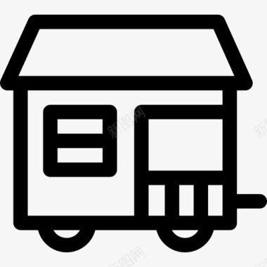 移动式住宅房屋类型直线式图标图标
