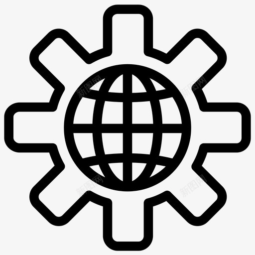 全球设置齿轮地球图标svg_新图网 https://ixintu.com 互联网设置 全球设置 地球 搜索引擎优化和网站大纲 齿轮
