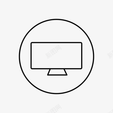 电视圆形图标桌面显示器图标