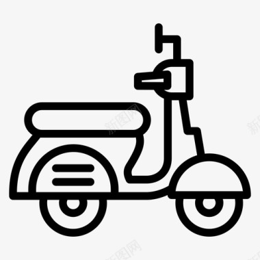 滑板车摩托车交通工具图标图标
