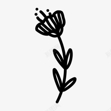 花卉涂鸦手绘图标图标