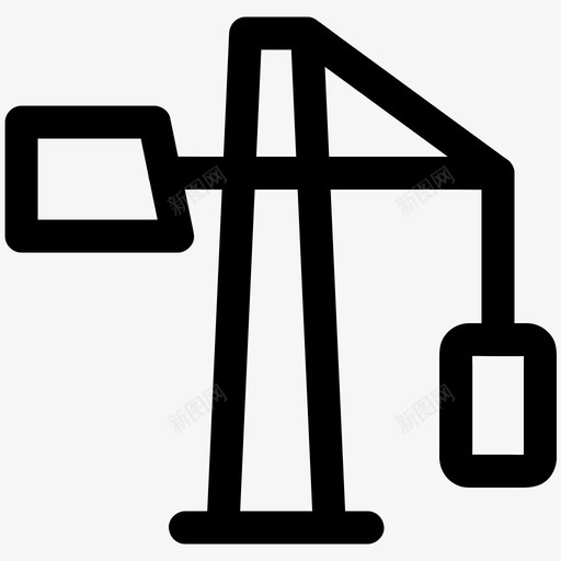 建筑起重机塔式起重机图标svg_新图网 https://ixintu.com 各种尺寸的基本图标 塔式起重机 工作机器 建筑 起重机