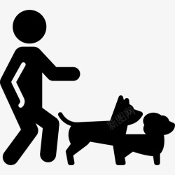 遛狗标志遛狗动物狗和训练图标高清图片