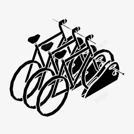 自行车架自行车锁图标svg_新图网 https://ixintu.com 储物 安全 自行车 自行车架 锁