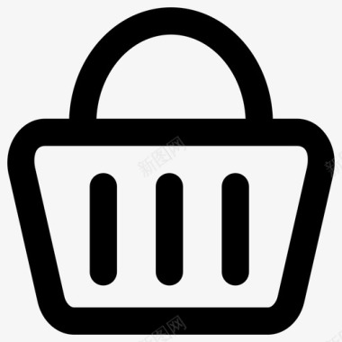 购物篮粗体轮廓的购物元素粗体的圆形图标图标