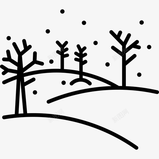 冬季线性景观图标svg_新图网 https://ixintu.com 冬季 线性景观