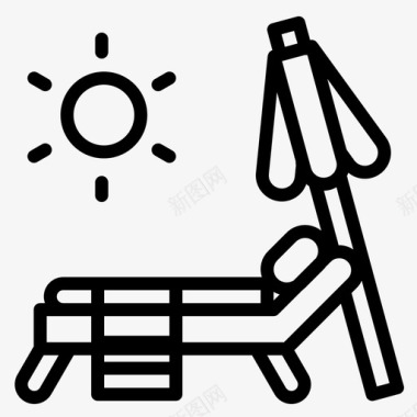 甲板沙滩椅子图标图标