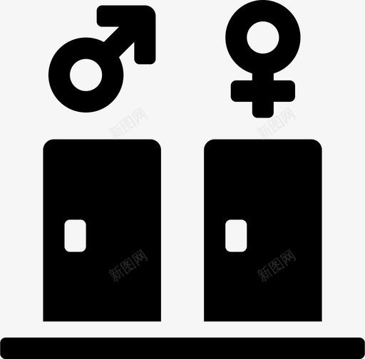 厕所门女厕所图标svg_新图网 https://ixintu.com 公共厕所 厕所 基础设施和建筑 女厕所 门