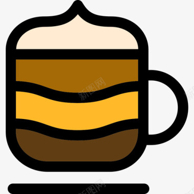爱尔兰咖啡食物线性杯咖啡图标图标