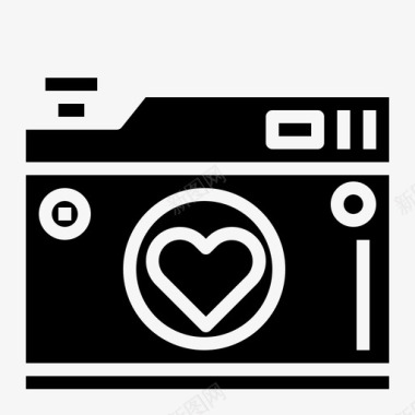相机心脏摄影图标图标