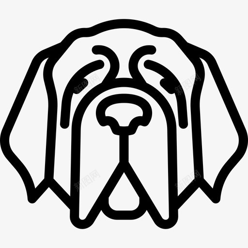 圣伯纳德犬种头直系图标svg_新图网 https://ixintu.com 圣伯纳德 犬种头 直系