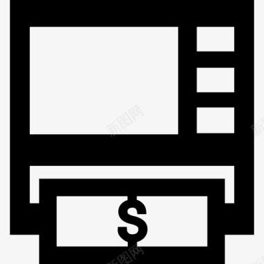 ATM机商业金融填充图标图标